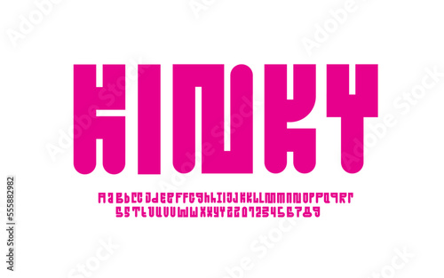 Abstract alphabet font, art typography letters and numbers for your designs logo or brand name, vector illustration 10EPS
