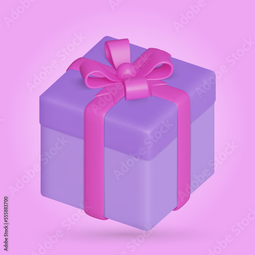 gift box realistic 3d vector illustration