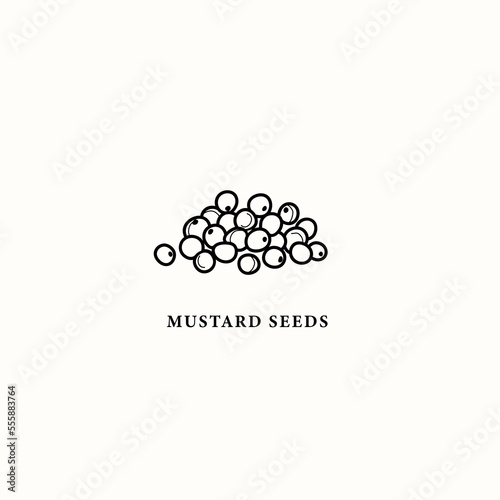Line art mustard seeds illustration