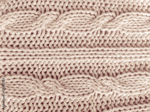 Handmade knitting texture with detail woven threads.