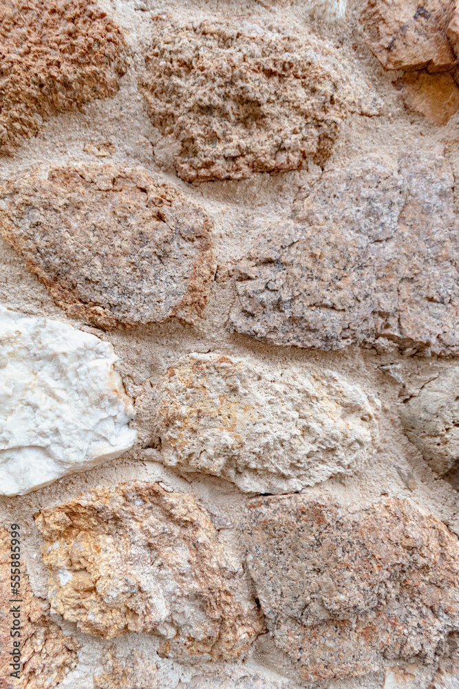 Obraz premium Textura de las piedras que forman la muralla del castillo de Vila Vella de Tossa de mar.