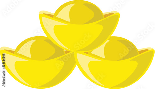 Chinese gold ingot sycee icon for china lunar vector image.