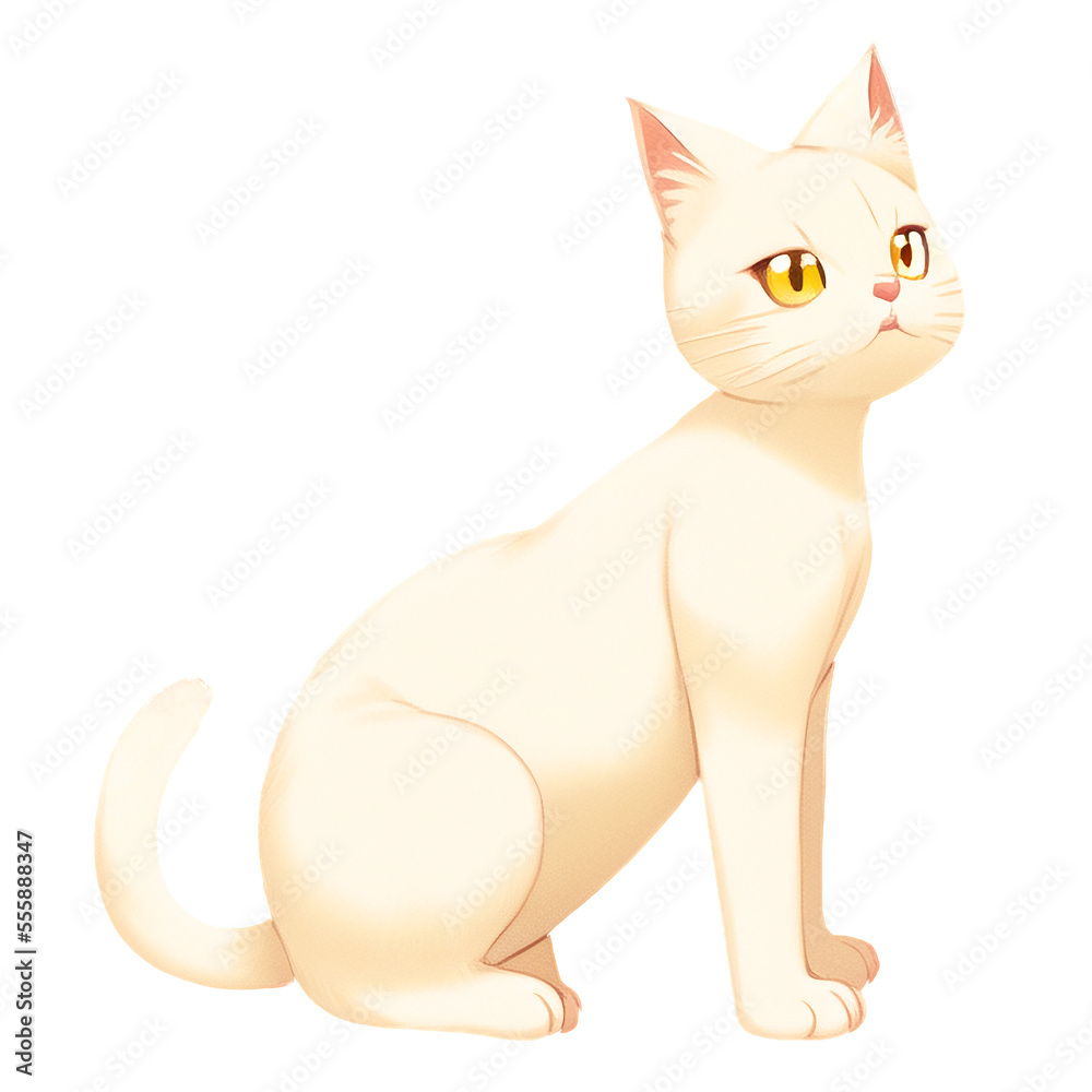 Obraz premium 猫の高解像度画像イラスト(AI generated image)