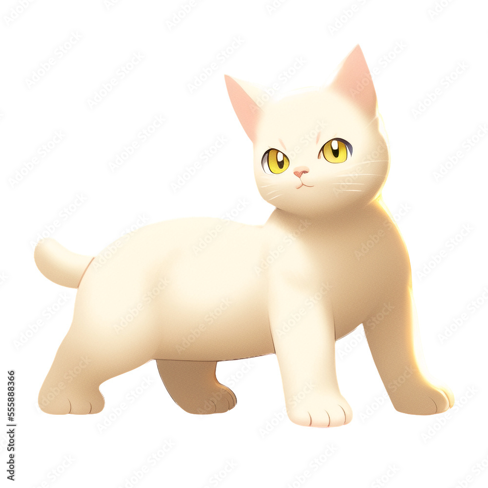 Obraz premium 猫の高解像度画像イラスト(AI generated image)