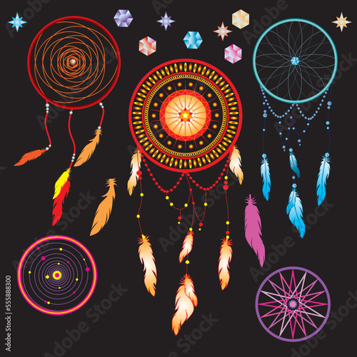 Set of Dream catchers vector