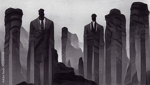 Business Men in Suit Abstract Paintig created with Generative AI technology