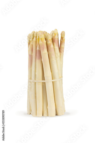 Bunch of white asparagus isolated on white. Fresh vegetables.
