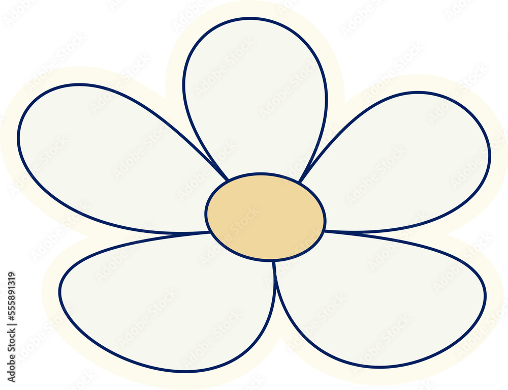 Head flower sticker Decorative hand drawn design element for decorating and bullet journal Head flower sticker Decorative hand drawn design element for decorating and bullet journal