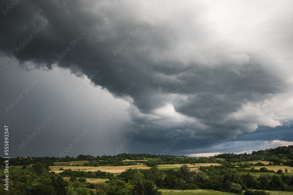 Storm clouds over the rural area of western Serbia