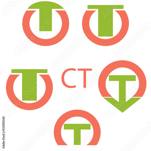 Logo lettering for business. TC. In vector.