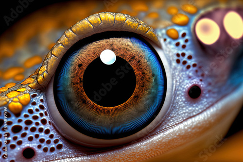 a young cat eye gecko up close. Generative AI