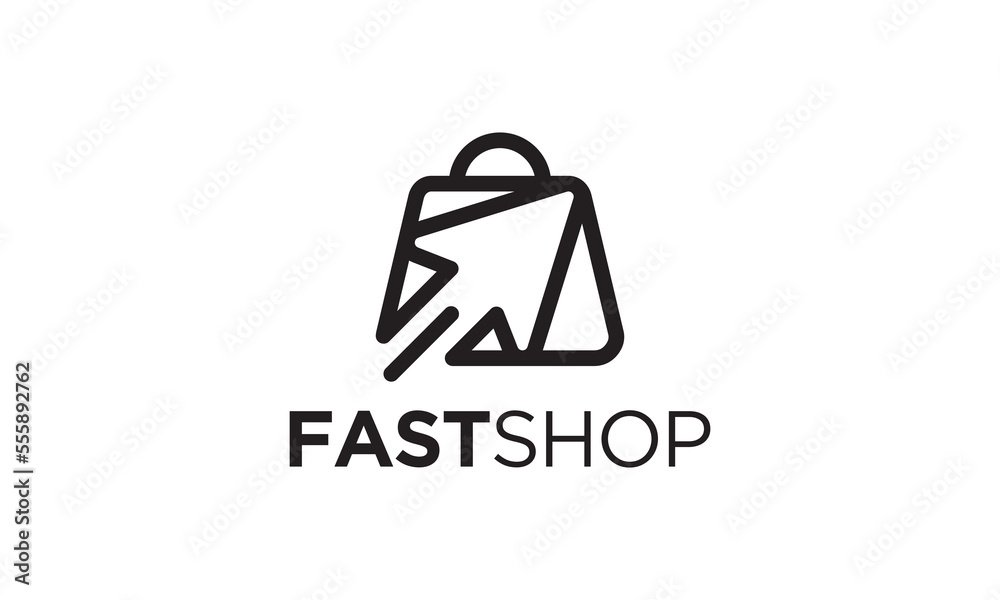 shopping bag logo with arrow combination. modern minimalist linear style vector design illustration. shopping bag logo with arrow combination. modern minimalist linear style vector design illustration.