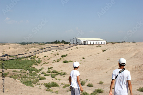 Akhsikent is the ancient settlement that can be found near the village Shahand in Turakurgan district of Namangan region Republic of Uzbekistan photo