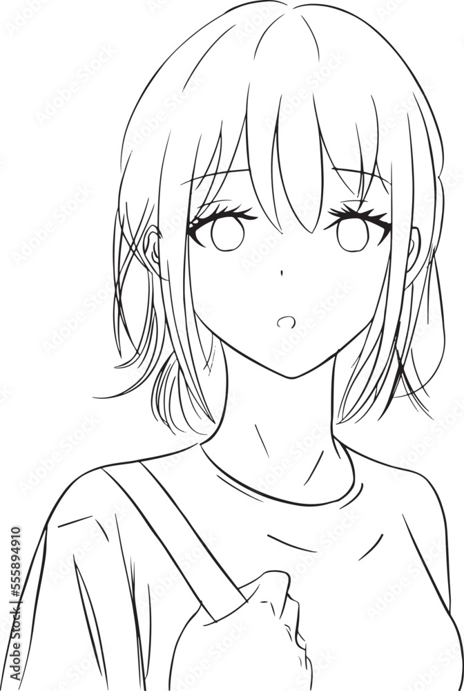 Simple Anime Girl Drawing