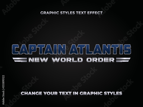 CAPTAIN ATLANTIS BLUE SILVER GRADIENT EDITABLE TEXT EFFECT