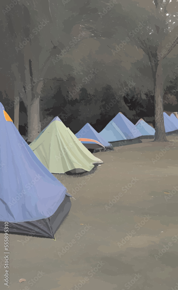 tent city - a lot of small tents