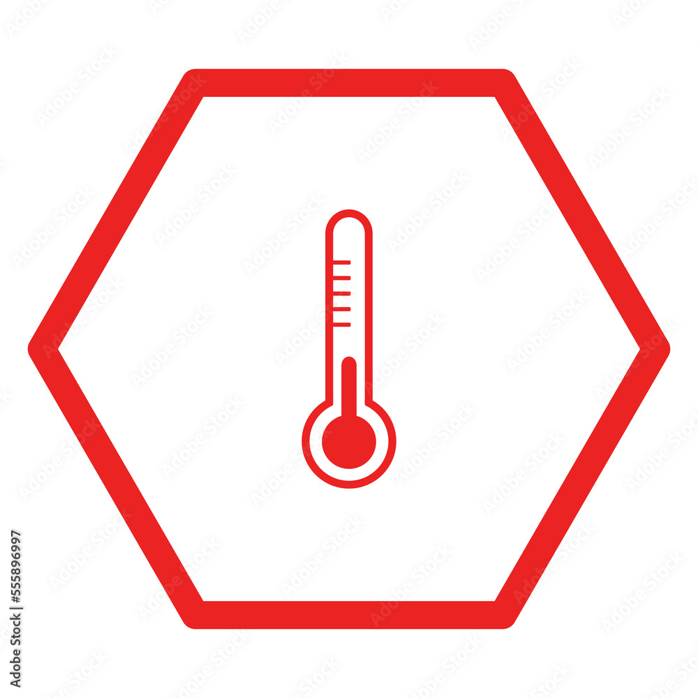 Thermometer und Sechseck Thermometer und Sechseck