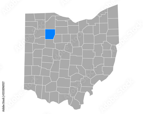 Karte von Hancock in Ohio