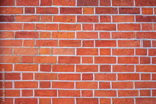 Orange brick wall background texture.