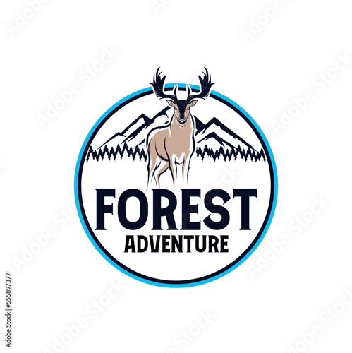travel badge with pine trees textured vector illustration and "forest adventure" inspirational, animal deer,vector, animal wolf vector, logo vector	
travel badge with pine trees textured vector illust