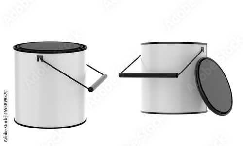 Paint can mock up isolated on white background. 3d illustration