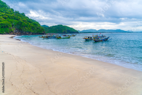 Landscape of Tanjung Papuma beach in Jember, the most beautiful beaches of East Java