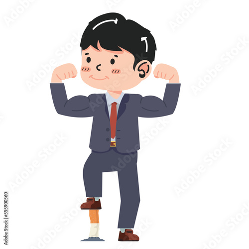Business man cigarettes under his foot