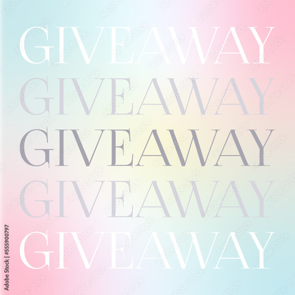 Social media giveaway editable post with gradient background