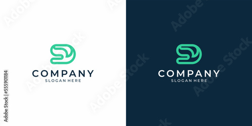 A combined logo between the letter 