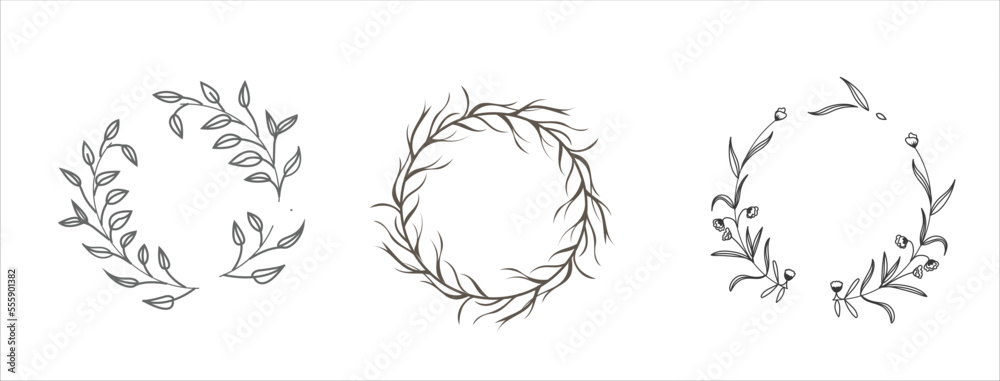 Obraz premium flower circle border vector illustrator on white background
