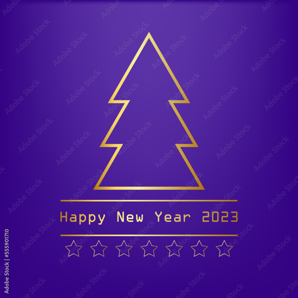 Fototapeta premium Merry christmas and happy new year 2023. Greeting card. vector.