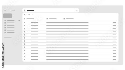 E-mail blank template internet mail frame interface for mail message