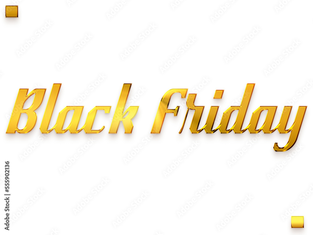 Black Friday Transparent PNG Golden Bold Alphabetical Text