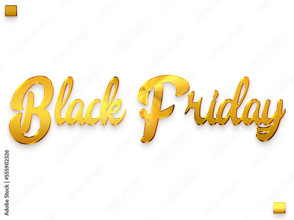 Fototapeta premium Black Friday Transparent PNG Golden Text
