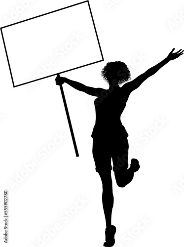 Protest Rally March Picket Sign Silhouette Person