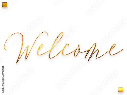 Welcome Text Gold Cursive Calligraphy Text Style
