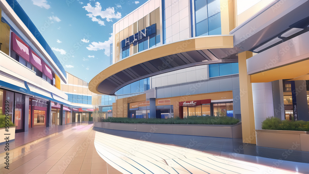 アニメ調の街系背景の高解像度画像イラスト(AI generated image) アニメ調の街系背景の高解像度画像イラスト(AI generated image)