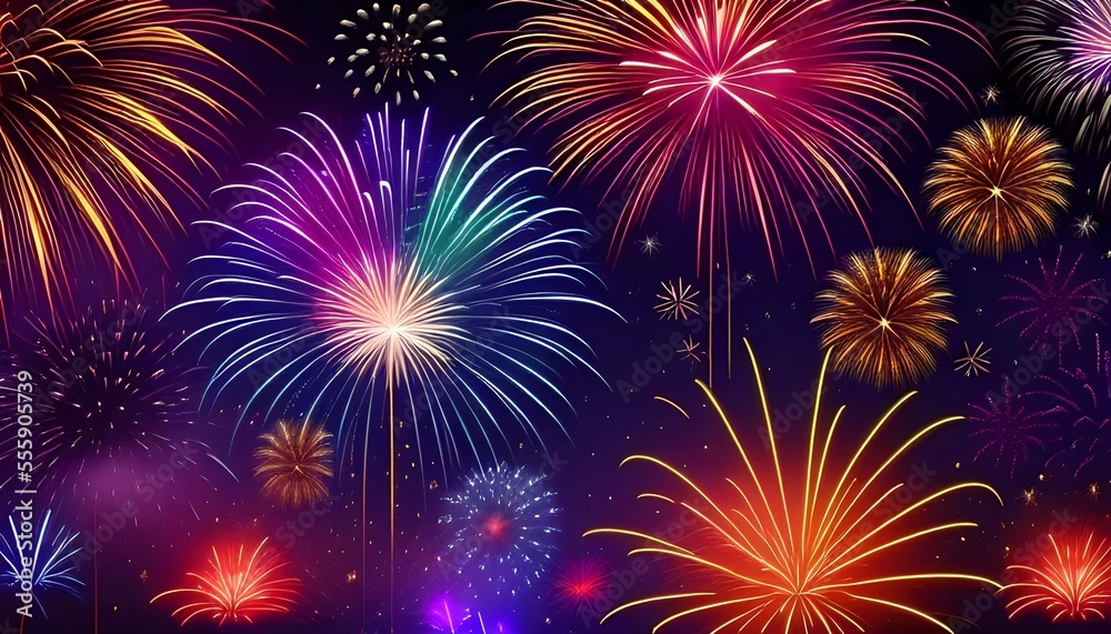 New year Fireworks celebration background 