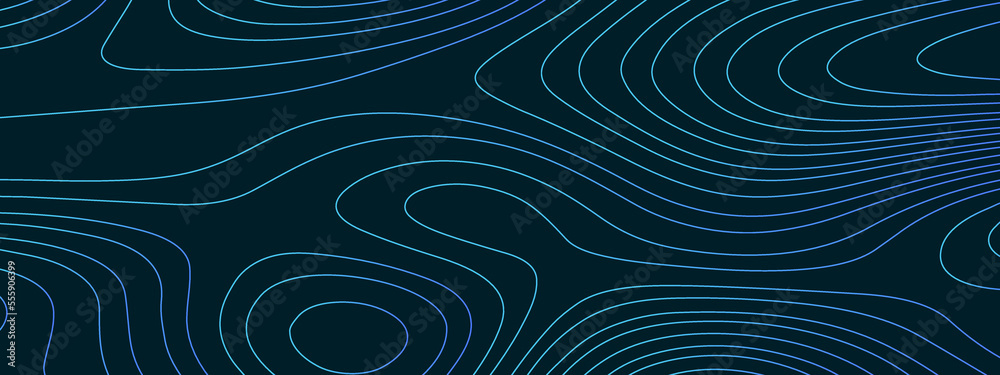 Blue wavy abstract topographic map contour, lines Pattern background. Topographic map and landscape terrain texture grid. Wavy banner and color geometric form. Vector illustration. Blue wavy abstract topographic map contour, lines Pattern background. Topographic map and landscape terrain texture grid. Wavy banner and color geometric form. Vector illustration.