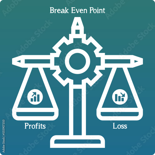 Vector Illustration of Break Even Point with icons