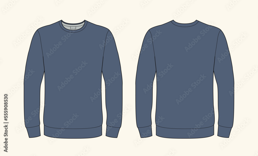 Technical sketch Men's black blank long sleeve shirt sweatshirt template vector isolated on white background mock up shape Technical sketch Men's black blank long sleeve shirt sweatshirt template vector isolated on white background mock up shape