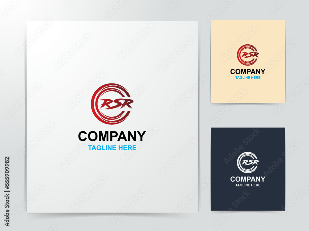 Fototapeta premium creative rsr logo design