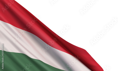 Obraz na plátně The realistic flag of Hungary isolated on a white background