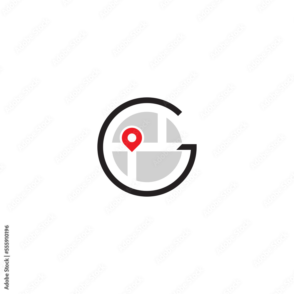 letter-g-map-and-location-mark-logo-or-icon-design-stock-vector