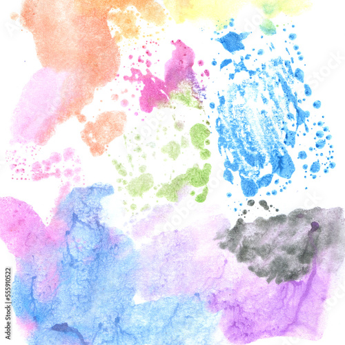 Watercolor palette. Abstract watercolor composition. Grunge illustration. Abstract Background. Colored paint stains