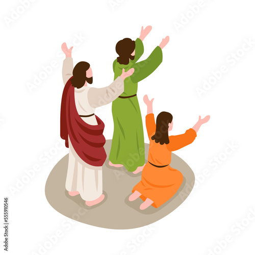 People Praying God Composition