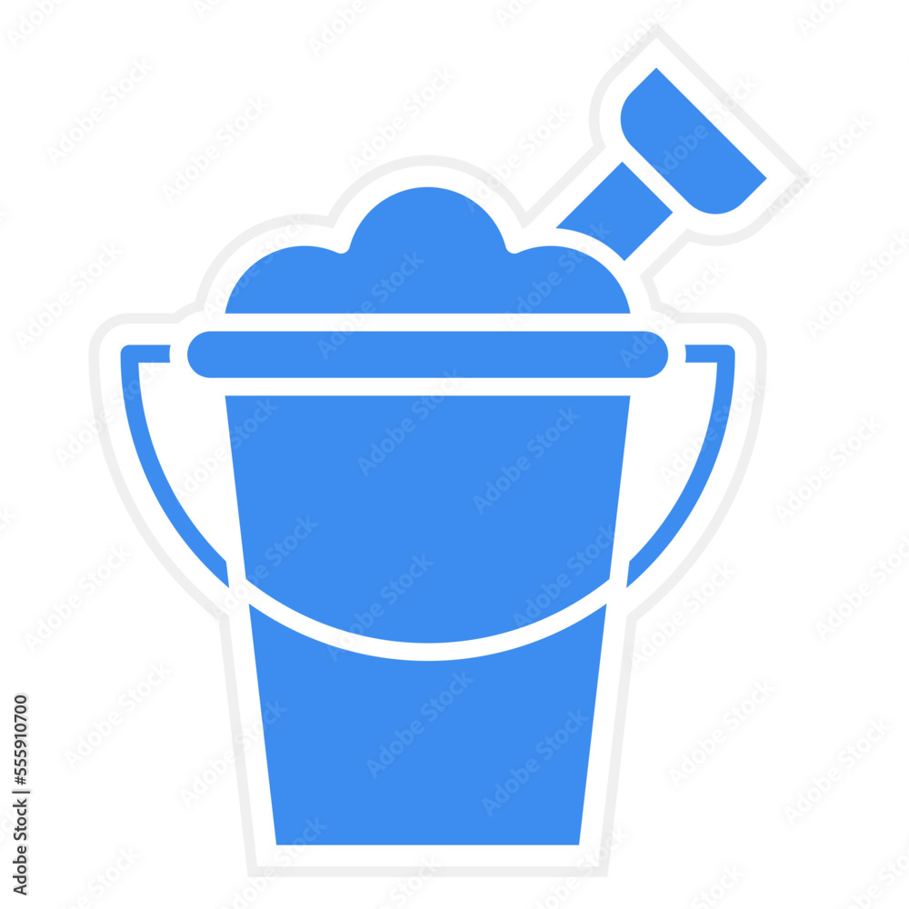 Sand Bucket Icon Style Sand Bucket Icon Style