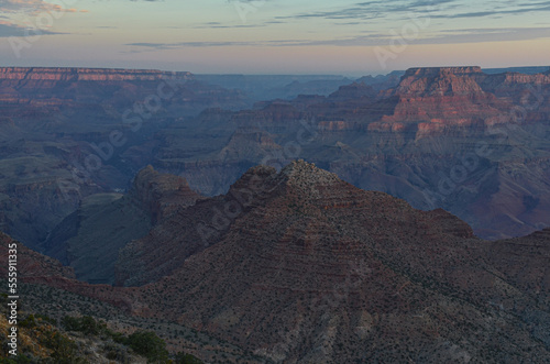 Escalante Butte and Grand Canyon sunrise view from Desert View Point in Grand Canyon National Park (Arizona, United States)