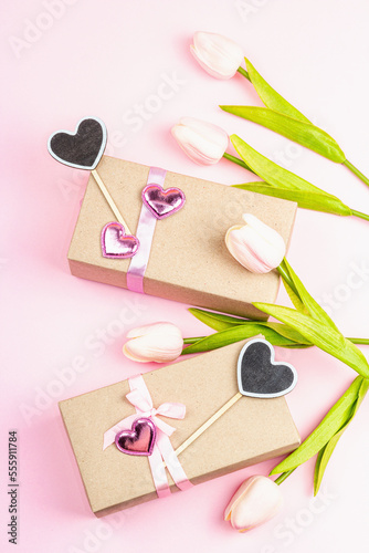 Zero waste gift concept. Handcrafted eco style, Valentine's, Mother's Day or Wedding decoration