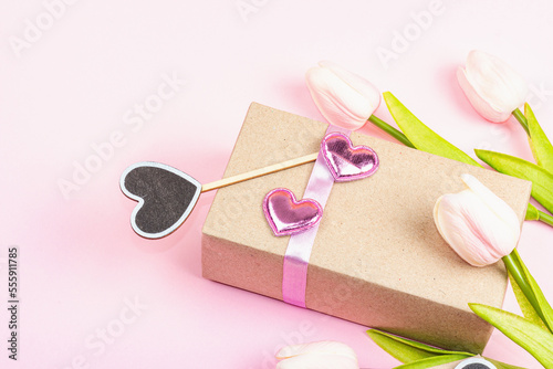 Zero waste gift concept. Handcrafted eco style, Valentine's, Mother's Day or Wedding decoration